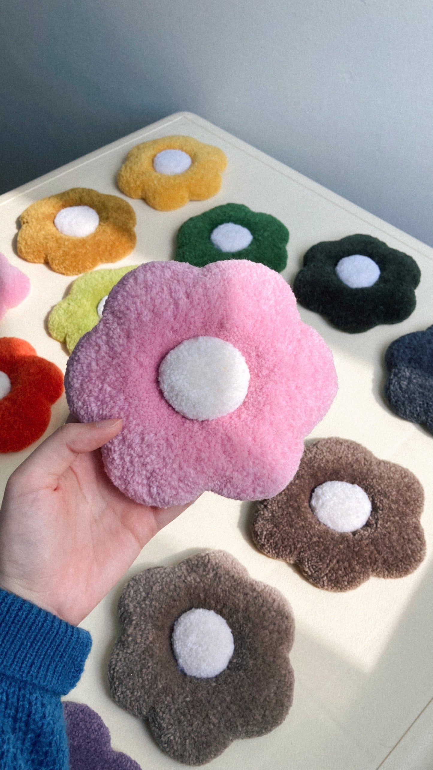 Chonky Wool Flower Coasters