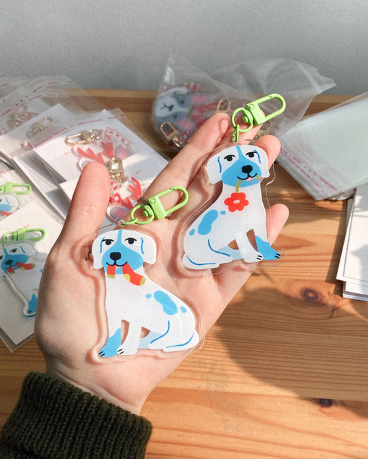 Naughty and Nice Pup Keychain