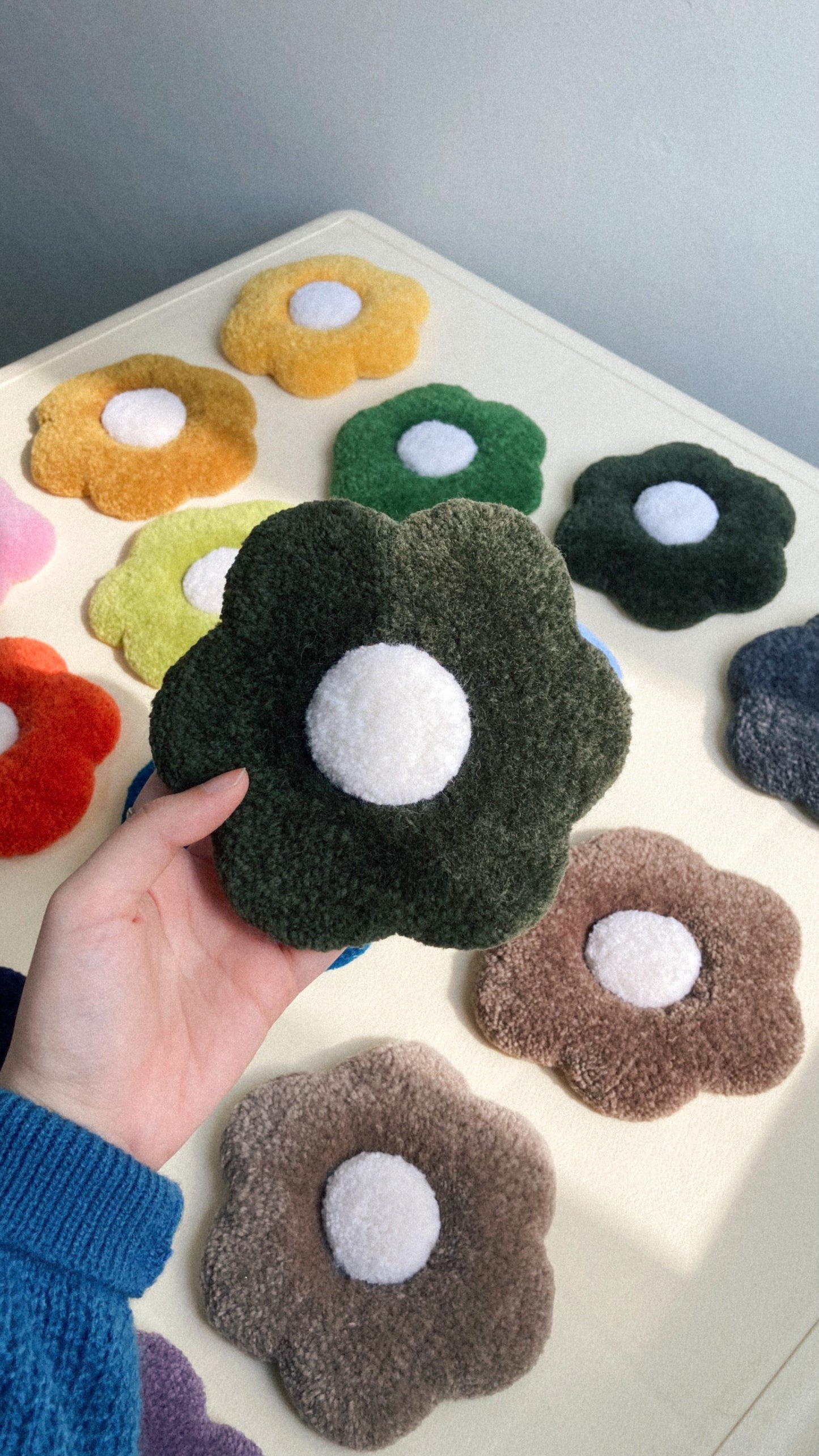 Chonky Wool Flower Coasters