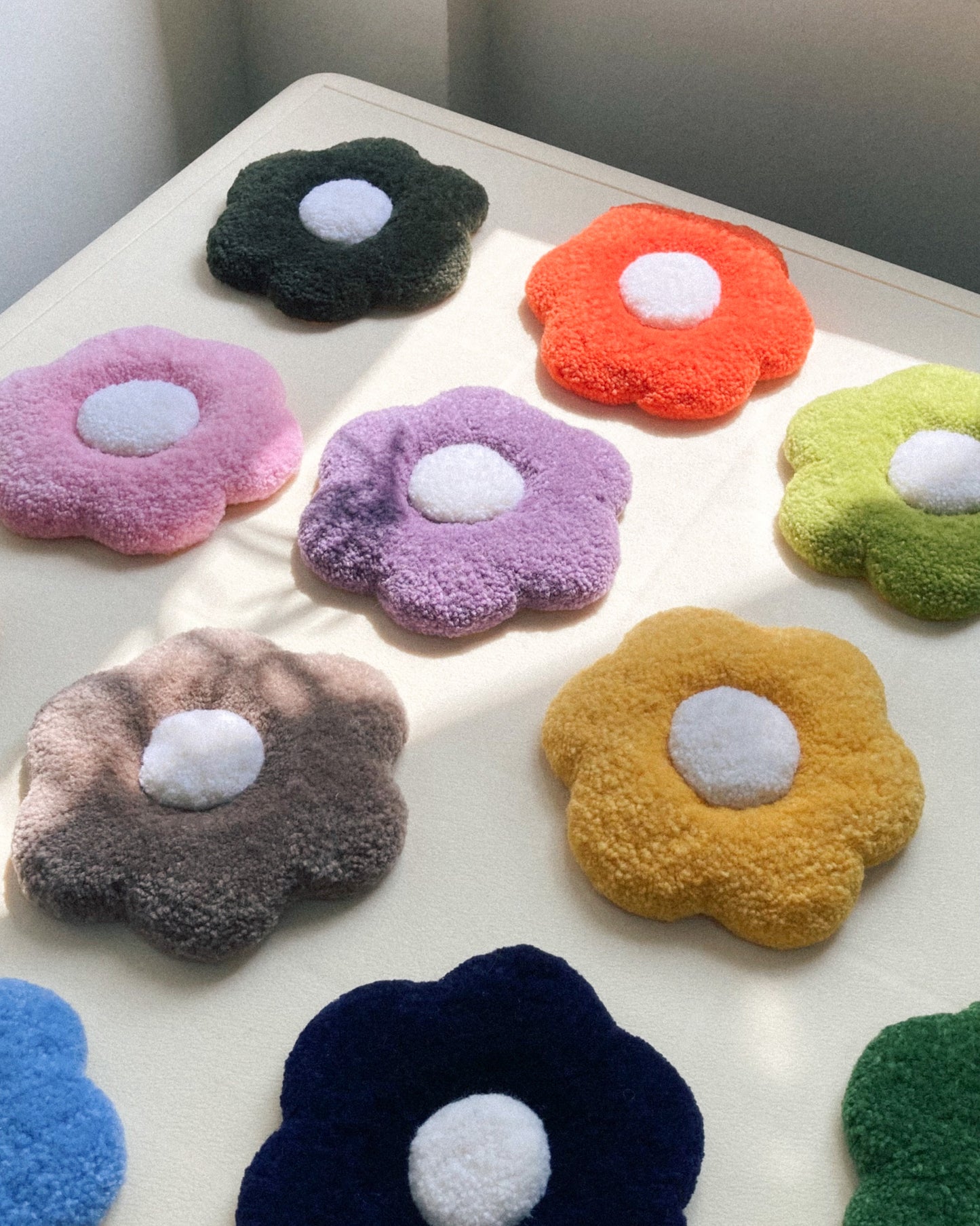 Chonky Wool Flower Coasters