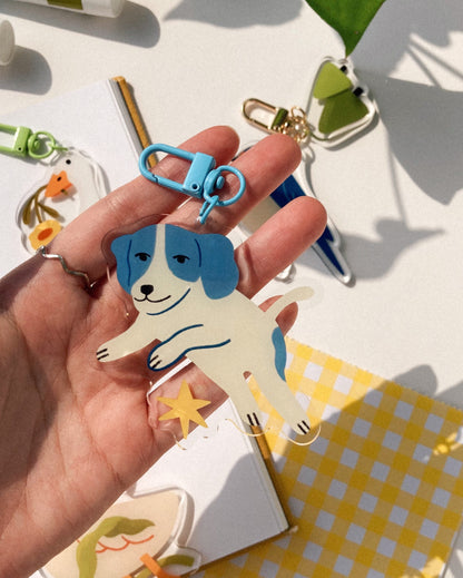 Jumping Pup Keychain