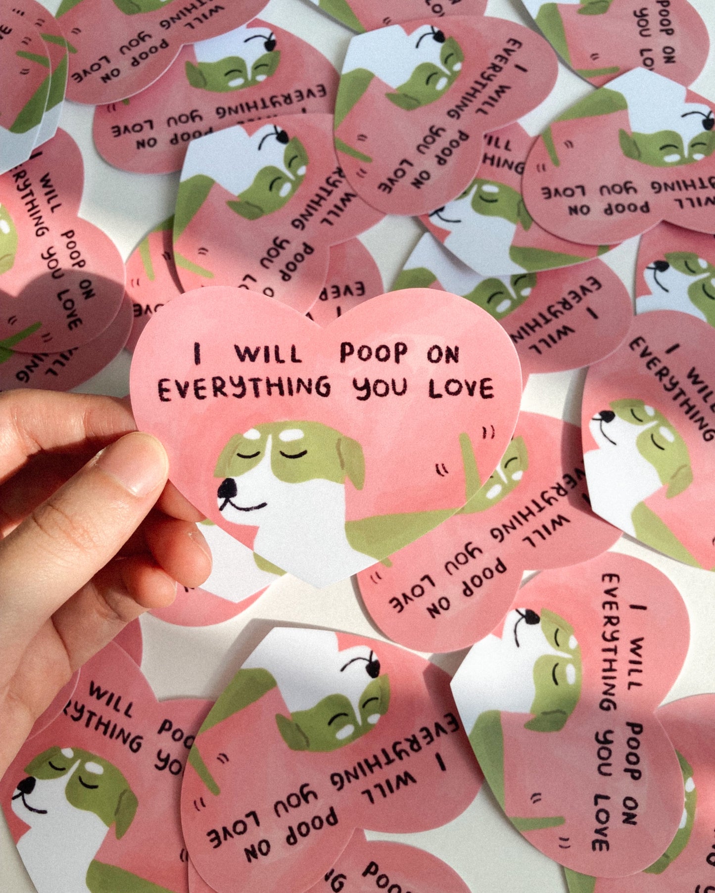 Poop Heart Dog Sticker