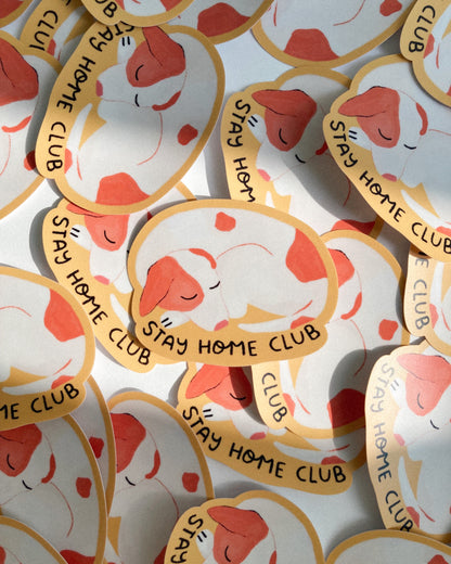Stay Home Club Dog Sticker
